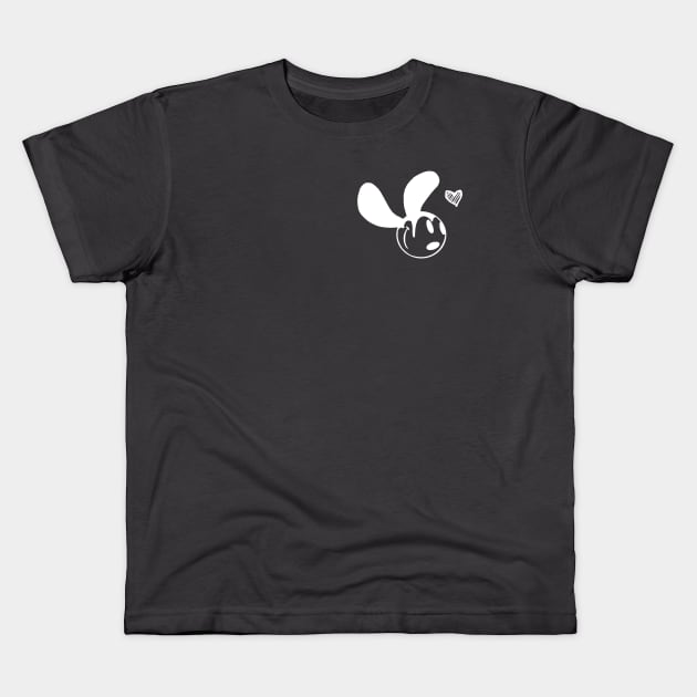 Oswald White Heart Graphic Kids T-Shirt by RampantLeaf